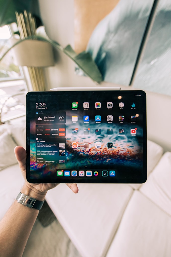 Tablet used to run Mevo Multicam